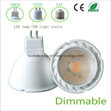 Dimmable 5W MR16 Белый светодиодный светильник COB